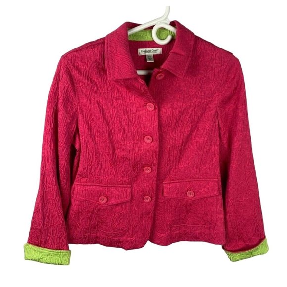 Coldwater Creek Womens Pink Barbie  Jacket Size 10 Petite Textured - Picture 1 of 10